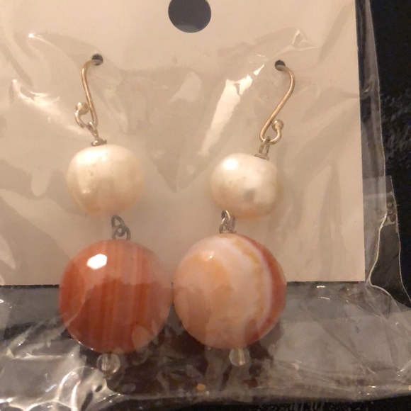 Sterling silver earrings with stones - Picture 3 of 4